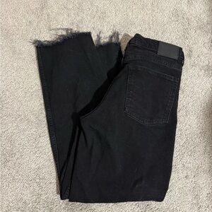 Black Frayed Hem Jeans